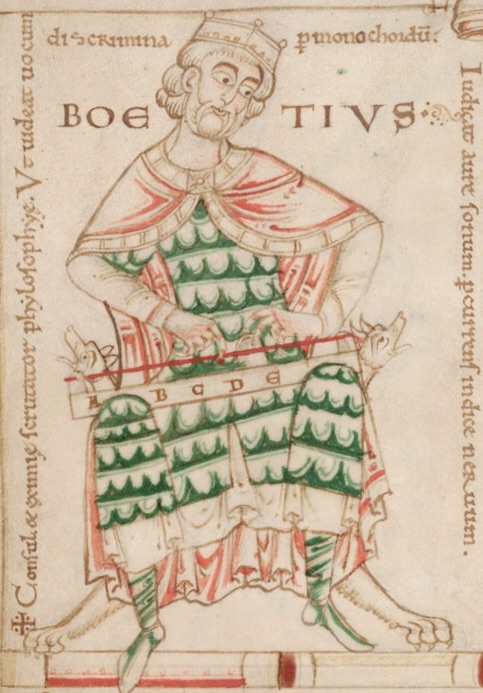 Medieval illustration of Anicius Manlius Severinus Boëthius