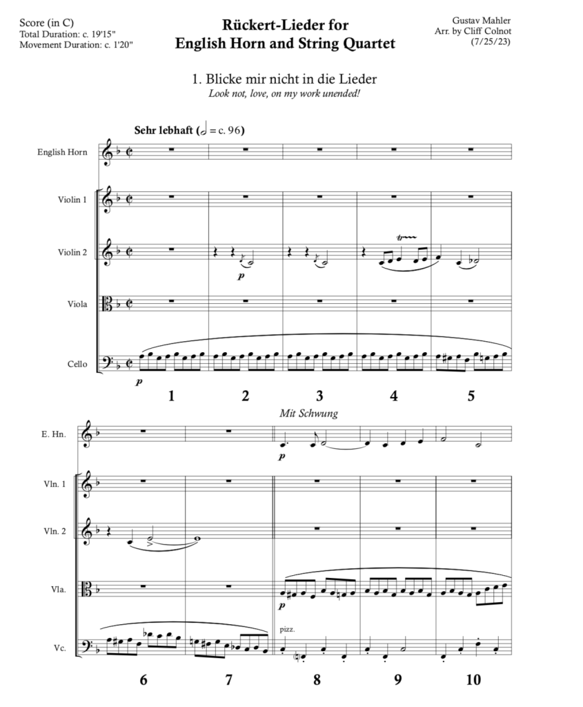 Mahler Ruckert Lieder