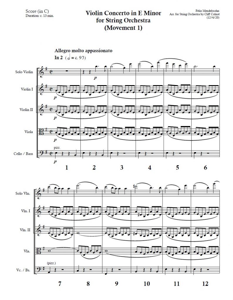 Mendelsohn Violin Concerto SCORE