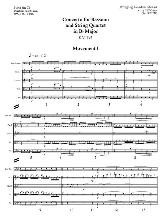 Mozart Bassoon Concerto