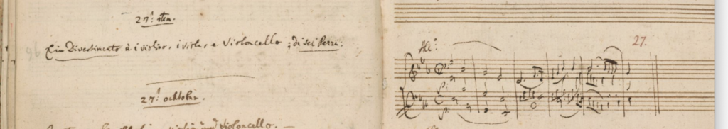 Mozart’s catalogue entry for the Divertimento K. 563