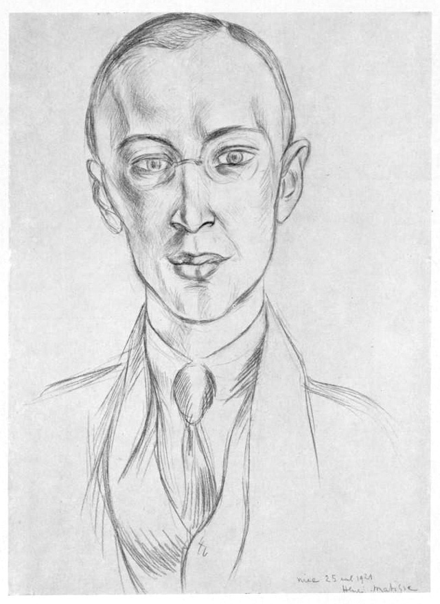 Prokofiev, by Henri Matisse, 1921 Prokofiev as drawn by Henri Matisse 1921
